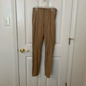 Zara Light Brown Faux Leather Leggings